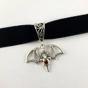 Goth Morcego-Vampiro Colar Pingente Mulheres Meninas Vintage Ornamento Gótico De Veludo Preto Colar Gargantilha Jóia Do Partido Acessórios