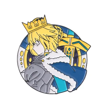 Personalizado De Fate/Stay Night Tipo-Lua Broche Sentido De Concepção Destino O Santo Graal Guerra Esmalte Pinos De Metal Emblema Japonês Decoração Medalha