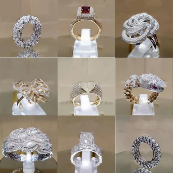 2023 Cristal De Zircão Coleção!Moda Total zircônia Cúbica Anéis para Mulheres Meninas de Casamento Noivado Tamanho da Jóia 5-11