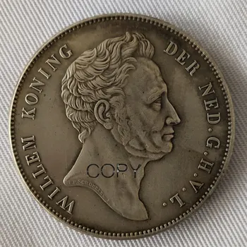 1840 Holanda 2.5 Gulden De Prata Banhado A Cópia De Moeda
