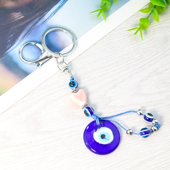 Amuleto da Sorte de Olho Azul chaveiros, Saco Pingente de Chaveiro para Homens Mulheres Carro Titular da Chave Airpods Caixa de Charme Telefone Talão de Jóias Presentes