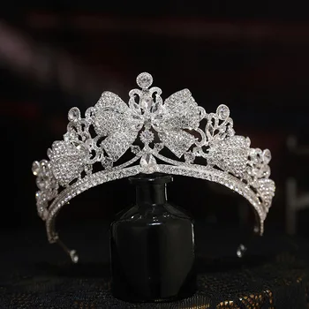 Barroco Vintage Arco-nó, uma Lasca de Cristal de Noiva Tiaras, Coroas Mulheres Strass Princesa Concurso de Diadema Acessórios do Cabelo do Casamento
