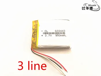 3 linha 10pcs/lot 603443 3,7 V 950MAH Bateria Original de navegação GPS built - in bateria de polímero de lítio