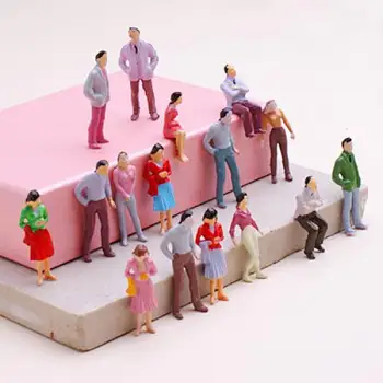 100pcs em Escala 1:50 em Miniatura de Pessoas Modelo de Estatuetas para HO O Calibre do Modelo de Trem Diorama Cenário DIY Acessórios
