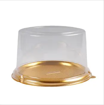 25pcs/set 6 polegadas Bolo Caixa de Embalagem de Plástico transparente de Cozimento de Caixa Para o Partido DIY Cupcake Mousse Rodada da Caixa de Embalagem