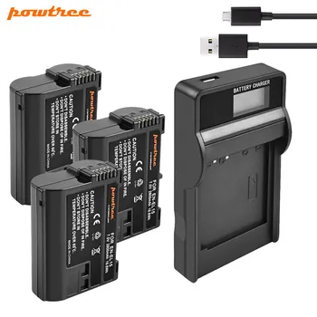 Powtree EN-EL15 ENEL15 Bateria+LCD USB Carregador Para Nikon D7000 D7100 D800 D800E D600 D610 D810 D7200 V1 Câmara L15 PT EL15