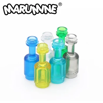 Marumine Mini Utensílio de Vidro Transparente Garrafa 1x1x2 Compatível com 95228 MOC Tijolos Reúne as Partículas de Blocos de Construção de Peças