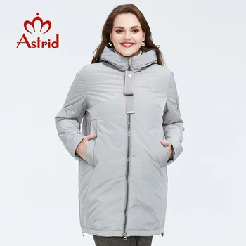 Astrid 2022 Primavera nova chegada mulheres jaqueta roupa de alta qualidade Oversize estilo de metade do comprimento com zíper mulheres fashion AM-8608