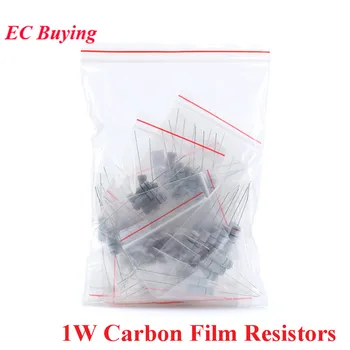 300pcs 1W Resistores de Filme de Carbono 0,1 Ohm para 750 ohm ou 1K 2M de 5% Kit Sortido de Resistência de 30 De Valores*10pcs