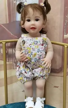 55CM Já Pintou Acabado de Renascer da Criança da Menina Boneca de Corpo Inteiro de Silicone Macio de Vinil 3D Pele Visível Veias