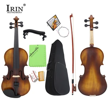 IRIN Violino 4/4 Madeira maciça Acústico Retro Cor Violino Spruce Maple Mexer Com Arco Caso de Instrumentos de Cordas Iniciante Dom