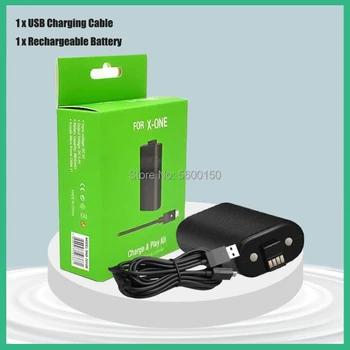 Bateria recarregável+ 2,75 m Cabo de Carregamento USB Para Xbox Um Fio de Controladores de Jogo Baterias de Substituição para XBOX QUERIDOS/X