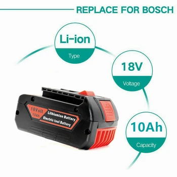 2022 NOVO 18V 10A bateria Recarregável Li-ion Bateria para Bosch 18V de Potência Ferramenta de Cópia de segurança de 6000mah Portátil Substituição BAT609 Luz Indicadora