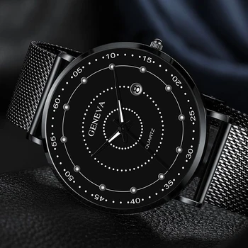 2021 Luminoso de Moda masculina Ultra Fina de Relógios de Homens de Negócios de Malha de Aço Inoxidável Correia de Relógio de Quartzo Relógio Masculino