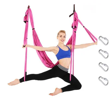 Tecido de pára-quedas de Fitness Yoga Rede para a Antena de Yoga Inversão de Fitness Terapia Anti-gravidade Tiras de Rede com 6 Aperto de Mão