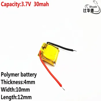 Litro de energia, bateria de Boa Qulity 3.7 v bateria de lítio do polímero 30mah 401012 é adequado para I7 bluetooth fone de ouvido MP3 MP4