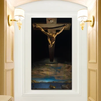 Cristo de são João da Cruz, de Salvador Dali Famoso Cristão Pintura Imprime Jesus de Arte Casa Chruch Parede a Imagem