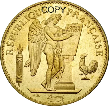 A França De Ouro De 1889 Em Paris 100 Francos Sorte O Anjo De Bronze Metal Cópia Moedas