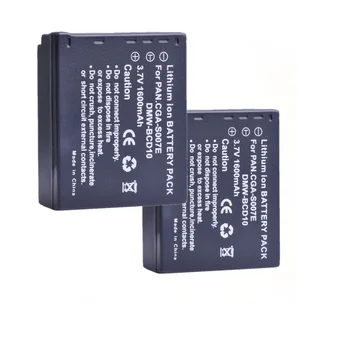 2Pcs 1600mAh CGA-S007E CGA-S007 DMW-BCD10 de bateria para Panasonic DMC TZ1, TZ2, TZ3, TZ4, TZ5, TZ50,TZ15, CGA S007E S007 DMW BCD10