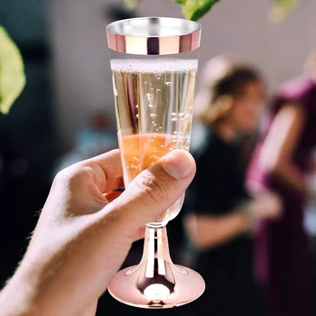 6PCS de Noiva de Alta Qualidade Champanhe Flauta Criativo de Plástico Descartáveis Casamento Taça de Champagne Vidro Beber Utensílios Para Festa