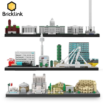 Bricklink MOC Horizonte da Cidade de são Petersburgo, Roma, Washington de Arquitetura de Rotterdam Street View, Casa de Blocos de Construção de Brinquedos de Presente