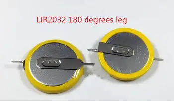 Bateria NOVA LIR2032 3V bateria de lítio Recarregável Botão bateria do Li-íon SMD 180 graus perna pés pé DIP2 20pcs/monte
