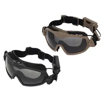 Anti-Impacto Óculos com Ventilador, Tático Óculos de Segurança Anti-Nevoeiro UV400 Óculos Óculos com 2 Lentes para Andar de Tiro Caça