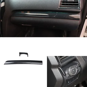 2Pcs Montar o Carro Console Central do Painel de Instrumentos Guarnição Co-piloto Faixa Decorativa Para Ford Explorer 2016-2018 Interior do Carro-Acessórios