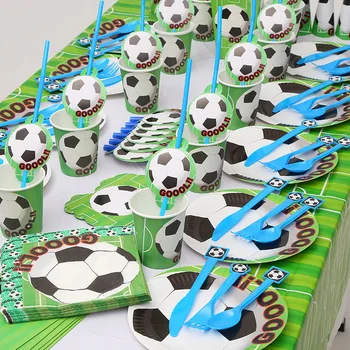 Festa do futebol Talheres Descartáveis de Futebol Placa Copa do Garfo Faca de Dia das Crianças de Decoração de Festa de Aniversário, Decorações de Crianças de Suprimentos