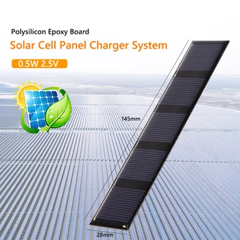 0.5 W 2,5 V Banco do Poder do Carregador do Sistema Solar Células de Bateria de Portátil ao ar livre Painéis Solares para Caminhadas, Camping Luz de Emergência