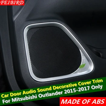 ABS, Porta de alto-Falante Estéreo de Som Áudio Tampa Decorativa Trim 4 Peça / Conjunto Para Mitsubishi Outlander 2015 2016 2017