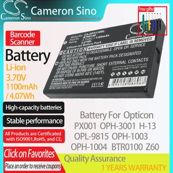 CameronSino Bateria para Opticon PX001 OPH-3001 OPL-9815 H-13 OPH-1003 OPH-1004 se encaixa Opticon BTR0100 Z60 Scanner de código de Barras da bateria
