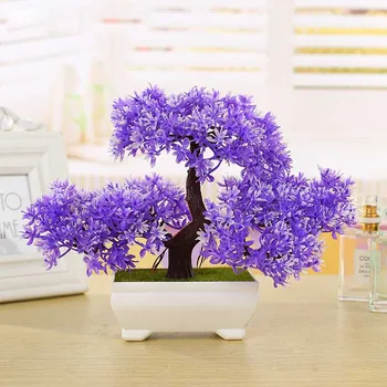 Artificial de Plantas, Flores de Plástico Bonsai Falso Vasos para o Casamento, Casa, ambiente de Trabalho do Office Planta Decorativa Flor Artificial Bonsai