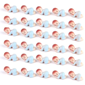 50 Pequenos BEBÊS adormecidos DUCHE Favor Azul Decoração Decorações do Partido