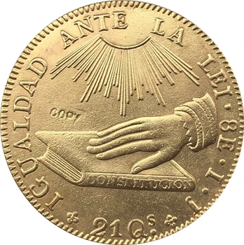 1837 Chile 8 Escudos MOEDA CÓPIA