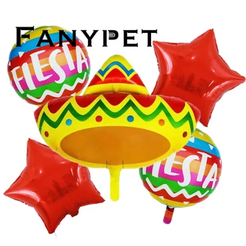 5pcs Chapéu de Festa balões Folha México abacate balão de Ar Feliz Festa de Aniversário, chá de Bebê Festa Decorações globos