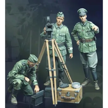 1:35 Resina figuras modelo de kit de Soldados e câmeras de 3 homem Desmontado e sem pintura, kit