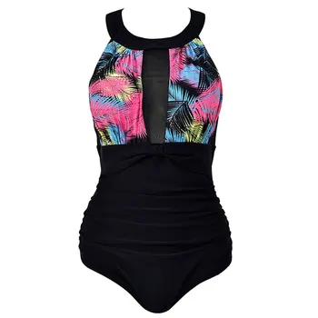 Plus Tamanho 4XL de Uma peça de Bikini Swimwear das Mulheres Banho de Malha Natação Terno 2019 Novo Banho de Nylon de Um Maiô de Peça de roupas Esportivas
