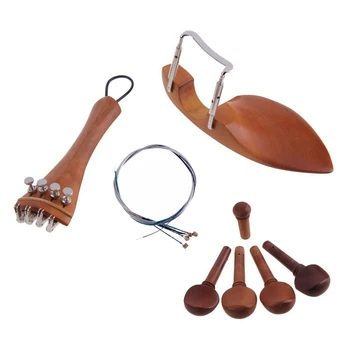 4/4 Violino Peças Acessórios Resto Do Queixo Arremate Sintonizador De Multa Tuning Peg Tailgut Endpin Cadeias Kit