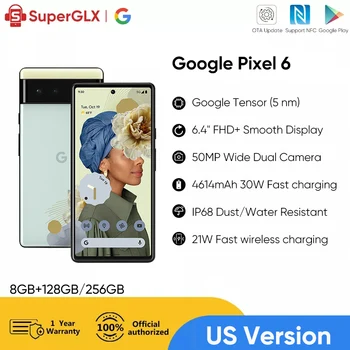 Original do Google Pixel 6 5G Desbloqueado Smartphone 8GB de RAM, 128GB/2526GB ROM 6.4