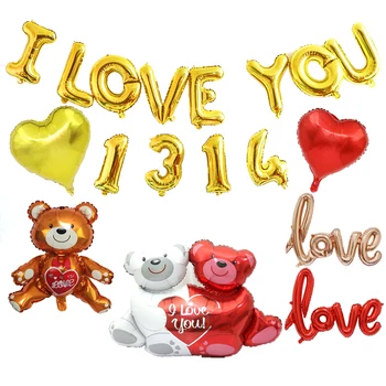 Eu AMO VOCÊ 1314 Carta Balões Folha de Ouro Rosa de Coração, Balões de Aniversário, Casamento, Dia dos Namorados Festa de Aniversário, Decoração