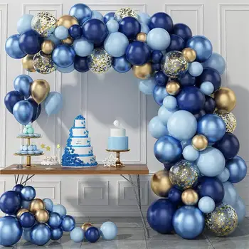 Azul escuro Macaron de Látex Balão Cadeia Metal Balão Definir Festa de Aniversário, Decoração de Balão Dia dos Namorados Decorações