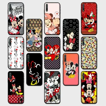 Mickey e Minnie Mouse Preto do Caso para o iPhone 12 Mini Pro X XR XS Max 7 8 6 6 5 5 ANOS SE Plus