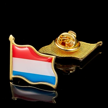 Luxemburgo Bandeira Nacional Metal Pin De Lapela Do Chapéu De Empate Orçada Emblema Do Pin