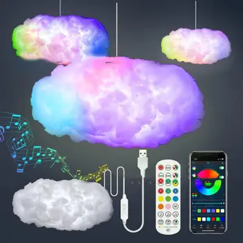 DIODO emissor de luz RGB Colorido Nuvem de Luzes de Suspensão Com Controle Remoto Alimentado por USB Casa Quarto Sala Decoração Atmosfera Lâmpadas