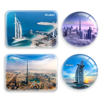 Dubai Ímã de Geladeira de Viagem do Mundo Lembrança de vidro do Refrigerador Magnético Adesivos de Decoração para Casa dos Turistas presente