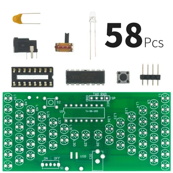 5V Eletrônico Ampulheta DIY Kit Engraçado Elétrica Produção de Kits Preciso Com Lâmpadas de LED Duplo, PWB da Camada da Placa de 84*40mm