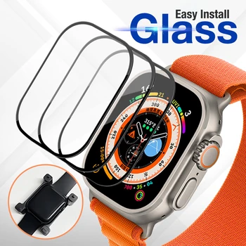 Pack de Instalar o Kit Completo Protetor de Tela para Apple Relógio Ultra 49mm Premium de vidro Temperado com Instale a Bandeja para o iWatch Ultra 49mm