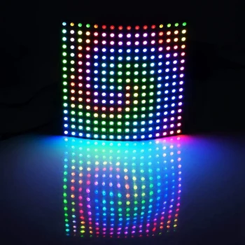 WS2812B LED RGB Flexível do Pixel Painel de 16X16 Individualmente Endereçável de Painel do DIODO emissor de Luz do Módulo de Matriz de Tela