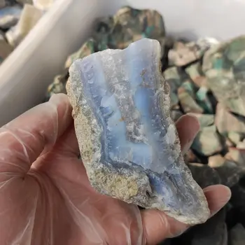 Azul Natural aragonita Ágata Pedra Turquia Calcedônia Azul Áspera Pedra Azul Pedra Mineral Jóias de Processamento de Matérias-Primas